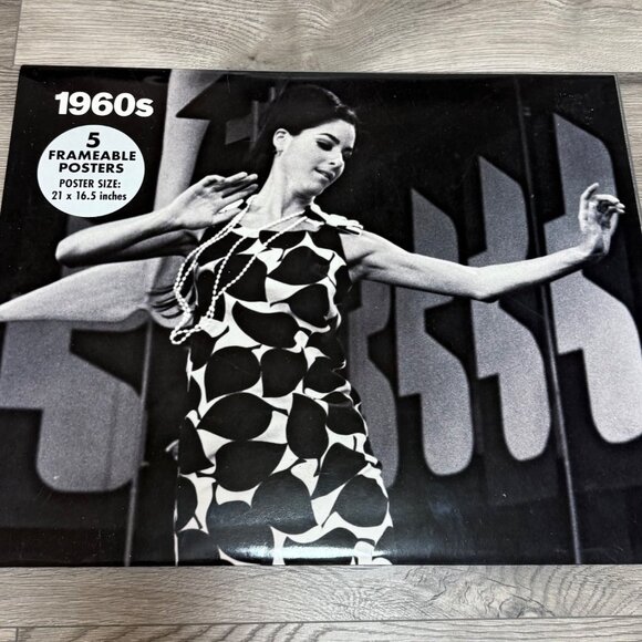 Retro 1960s Frameable Poster Set of 5 Wall Art Iconic Black White Fashion London - Picture 6 of 10
